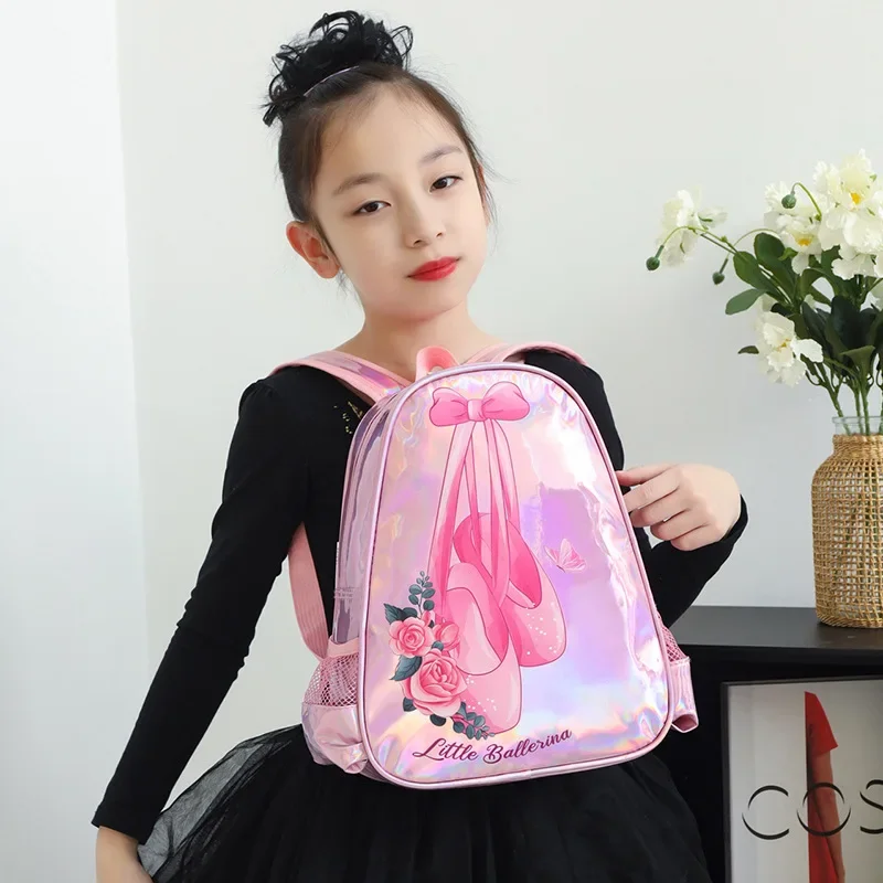 Kids Laser Sequins Ballet Dance Bag Girls Kindergarten Backpack Princess Dancing Shoulder Bags Fashion Children School Backpack