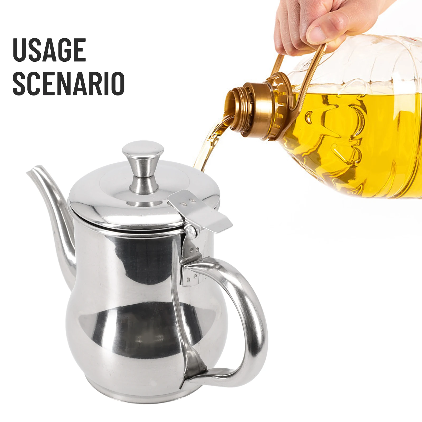 

Convenient Oil Leak Preventer for Kitchen Cooking, Large Spout Design for Easy Pouring, Safe and Smooth Oil Delivery