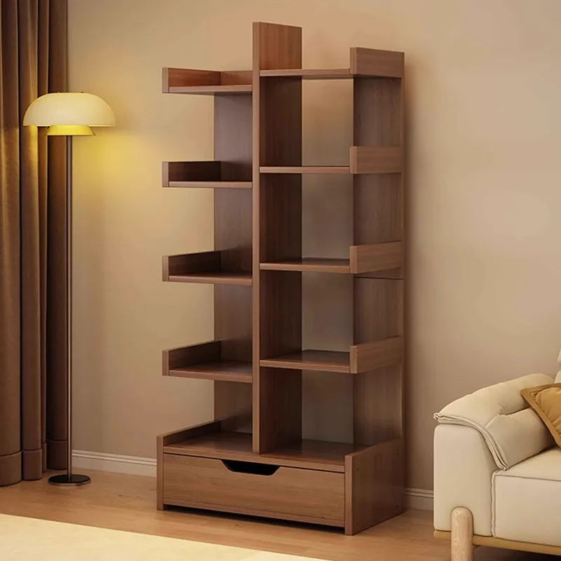 Bookshelf floor-to-ceiling shelf integrated against the wall corner simple living room home storage locker wall bookcase