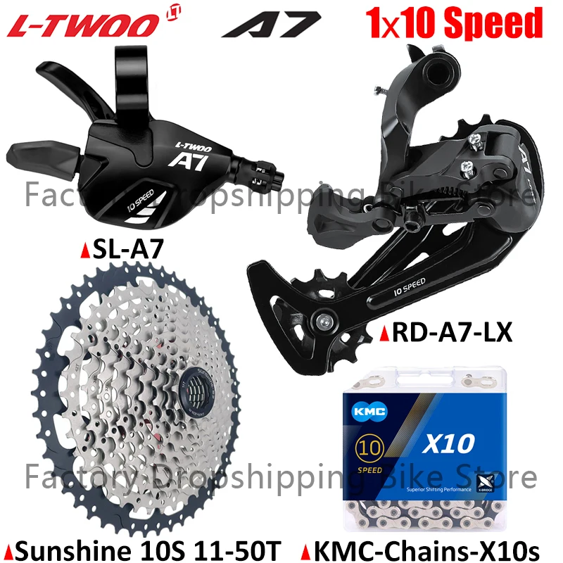 LTWOO A7 1x10 Speed MTB Groupset Shift Lever Rear Derailleur X10 Chain 11-42/46/50T Cassette 10V Derailleur Set