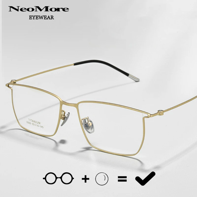 

Titanium Alloy Prescription Progressive Multifocal Glasses Retro Square Customized Progressive Glasses Mens Optical Eyewear