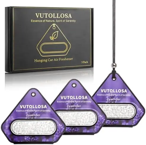 

3 Pack Lavender Car Air Fresheners - Long Lasting Scent for Men & Women - VUTOLLOSA Auto Accessories