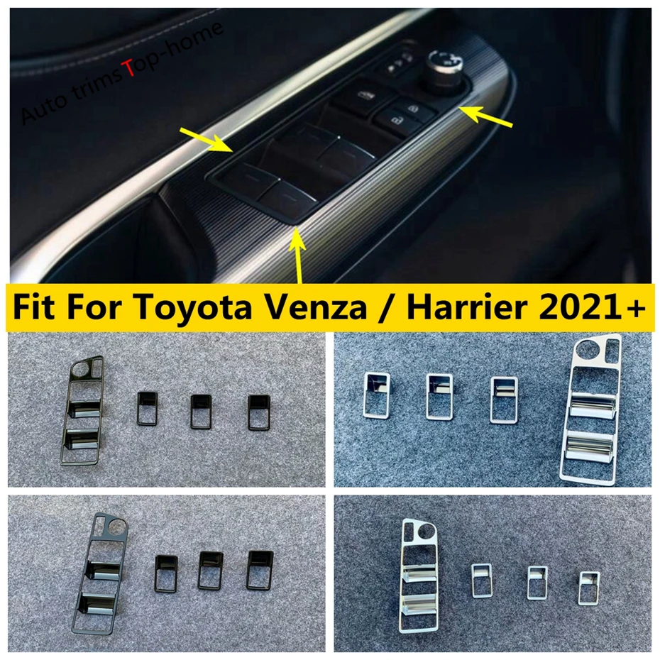 

Inner Door Armrest Window Glass Lift Control Switch Button Cover Trim Fit For Toyota Venza / Harrier 2021 - 2024 Accessories