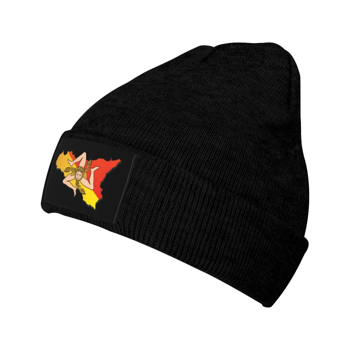 Sicily Sicilia Flag Map Skullies Beanies Caps Unisex Hip Hop Winter Warm Knitted Hat Adult Italian Sicilian Pride Bonnet Hats