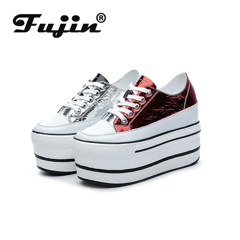 Fujin Single Shoes Women\'s 2024 Fashion Double Purpose White Shoes Platform Autumn Thick Bottom Breathable Women Casual Shoes