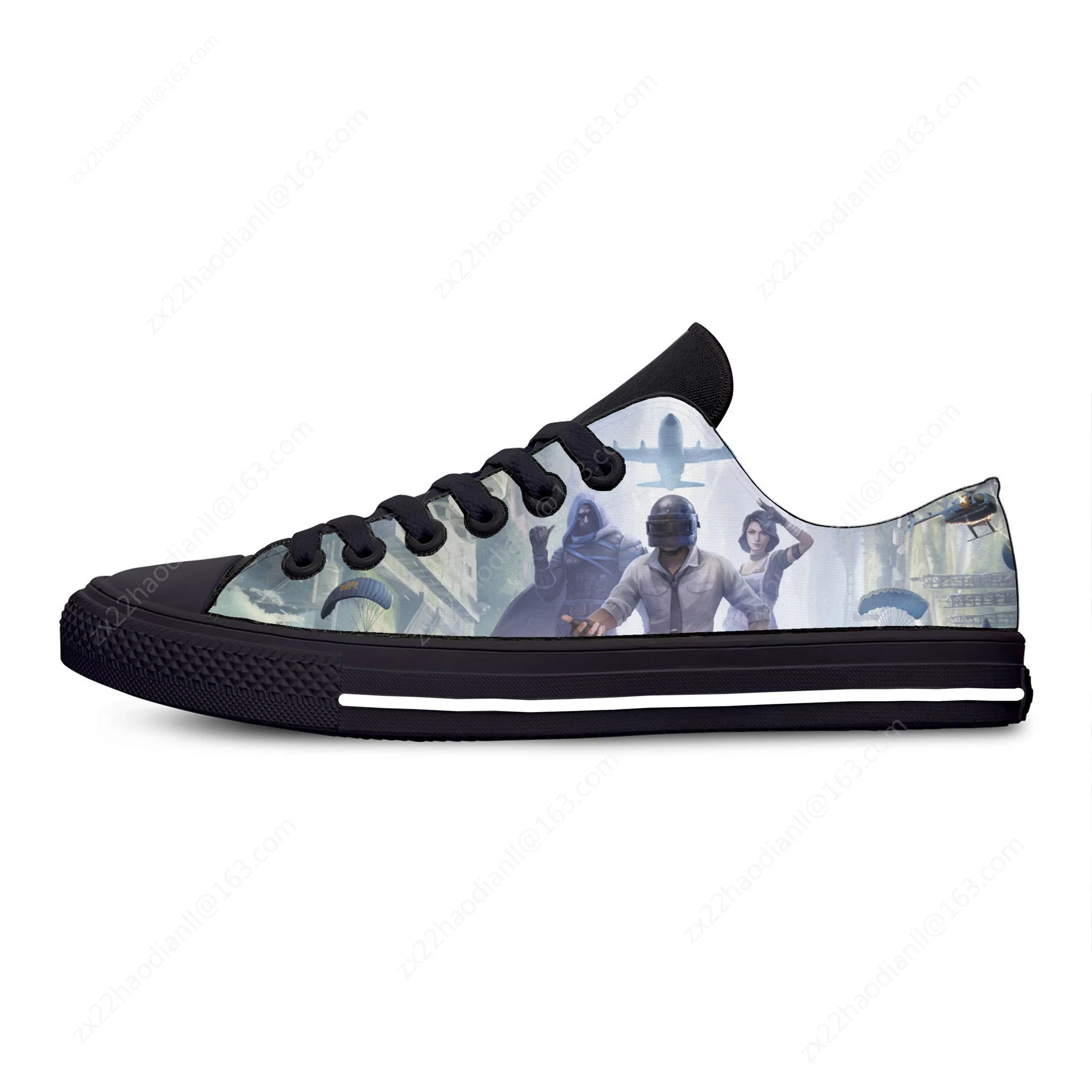 PlayerUnknown's Battlegrounds PUBG Game Cartoon Casual Cloth Shoes Low Top Lightweight Breathable 3D Print Men Sneakers