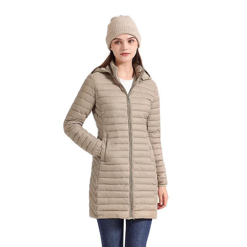 Winter Women Loose Long Sleeve Coat with Detachable Hood Female Soild Stand Collar Zippers Pockets Warm Outwear Women's Clothing