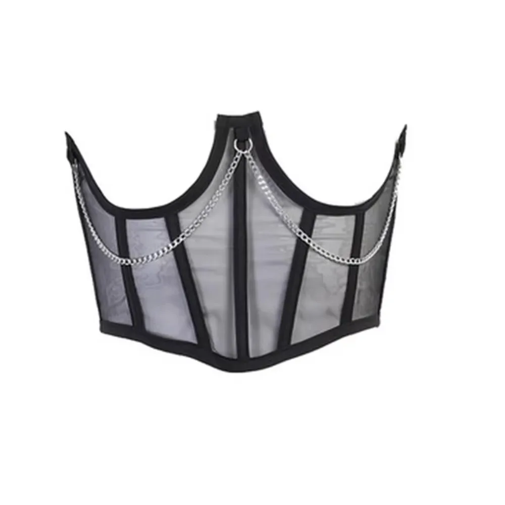 

Mesh Tummy Control Shapewear Chain Postpartum Lace Corset Belt Belly Contracting Transparent Waist Trainer Shapewear