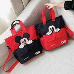 2025 New Disney Mickey Cartoon Print Children's Tutorial Bag Primary School Handbag Large Capacity Shoulder Messenger Bag