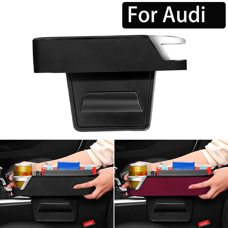 

Pu Leather ABS Car Seat Gap Organizer Console Side Storage Box For Audi A3 A4 A5 A6 A7 A8 Q3 Q5 Q7 Q8 ABT Interior Accessories