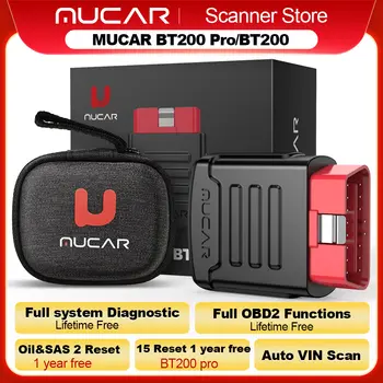 MUCAR BT200/BT200 Pro OBD2 Bluetooth diagnostický nástroj, kompletní systém, diagnostika oleje, SAS 15 reset OBD 2 skener pro všechny čtečky kódů automobilů 10 nejlepší prodej skenování odemknutí auta - №9