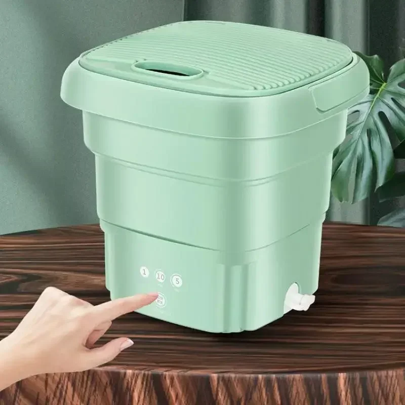 

Mini Folding Ultrasonic Portable Washing Machine Portable Turbo Personal Rotating Automatic Cycle Cleaning Washer Dryer Bucket