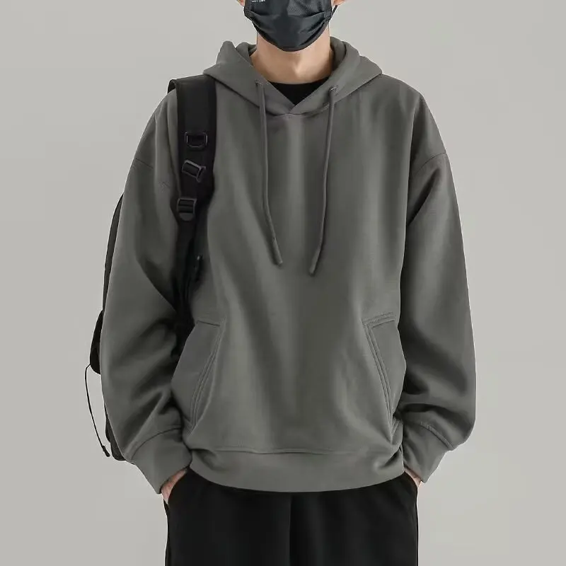 سويت شيرت رجالي بقلنسوة مقاس كبير عصري كاجوال فضفاض مناسب ملابس رياضية أمريكية من ألياف البوليستر oulder Sve #3