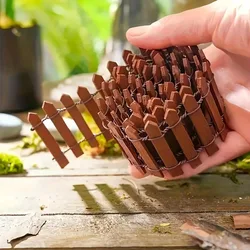 2pcs Mini Fence Garden and Bonsai Decoration Fairy Tale Garden Fence Wooden Decoration DIY HandicraftProject Mini Picket Fence