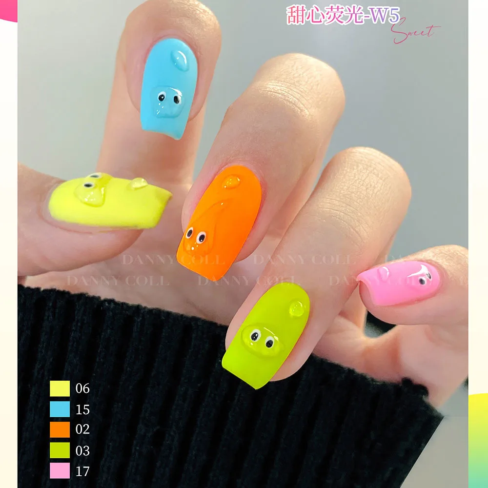 22-teiliges Gel-Nagellack-Set in fluoreszierenden Neon-Rot-Rosa-Farben mit Karte, helles Blau, Soak Off UV-LED-Nagelkunst-Lack, Maniküre-Set