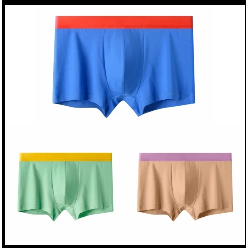 Men's Cotton Breathable Striped Boxers Young Boys Trend Personality Four Corners Short Shorts New Underwear Underwear Men