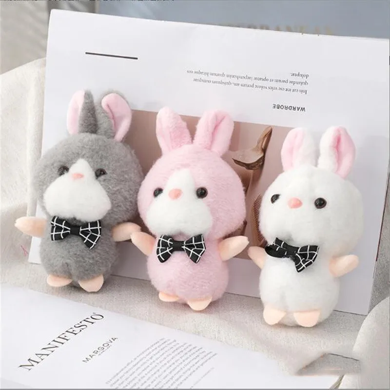 Size 12 Cm Cute Rabbit Plush Toy Stuffed Bunny Doll To Send Girls Birthday Gift Rag Doll Chritmas Small Present 3 Color