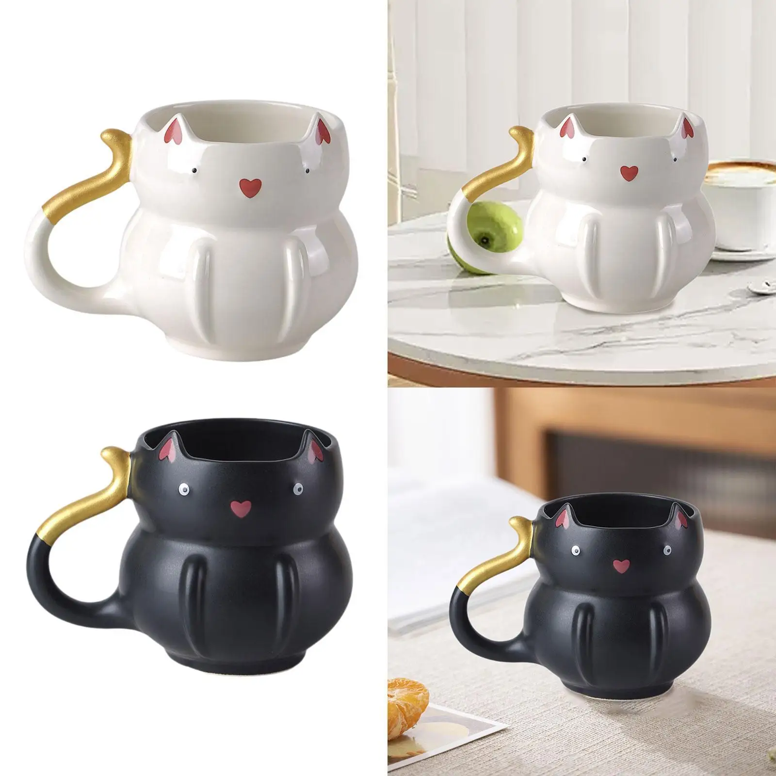 Cute Cat Ceramic Mug 425ML Coffee or Tea Cup Household Milk Water Mug for Couples Friends Gift