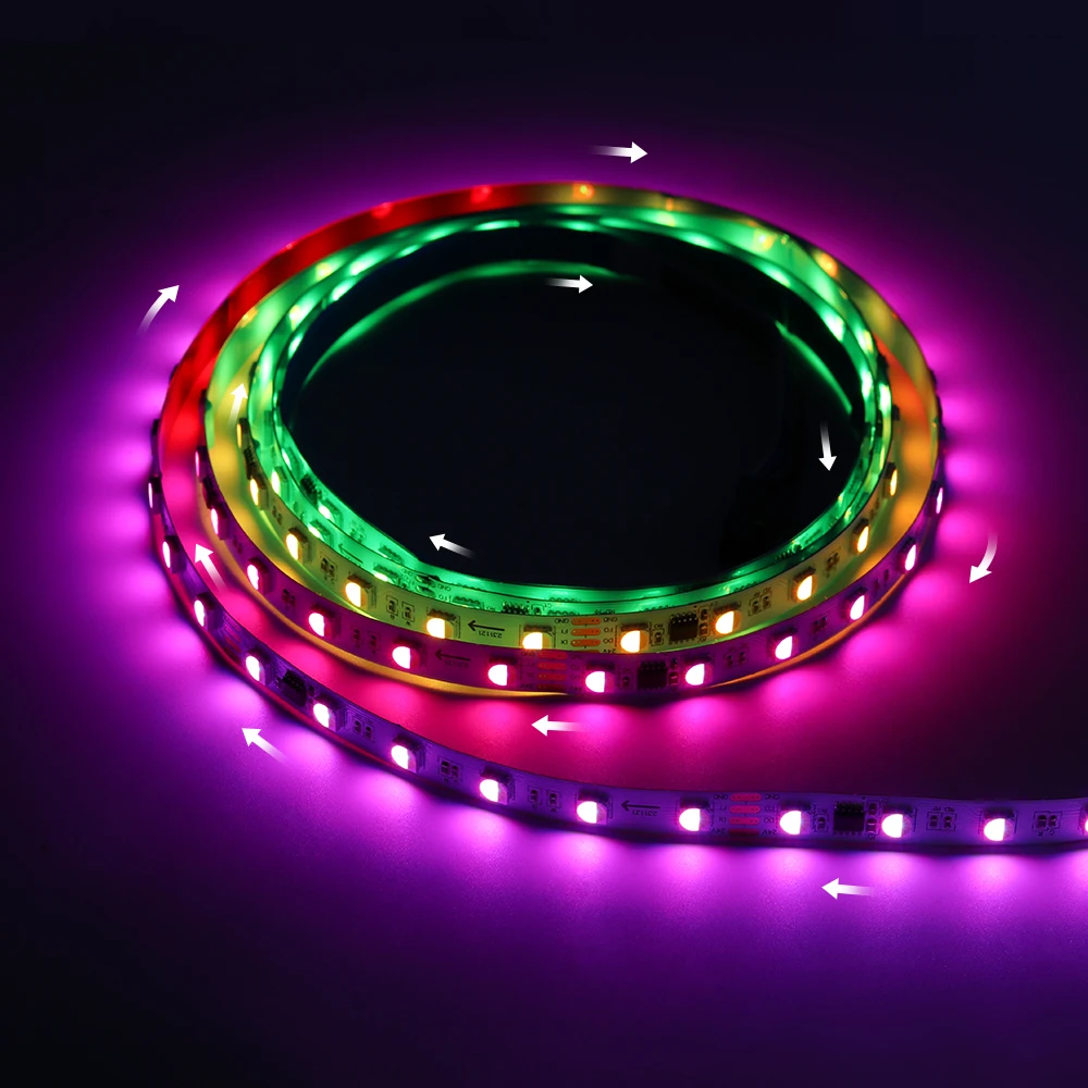 RGBW Pixel SPI RGB LED Strip for Home Decor DC 24V 60LED/m Flexible LED Tape Lights Ribbon SMD 5050 Dream Colour