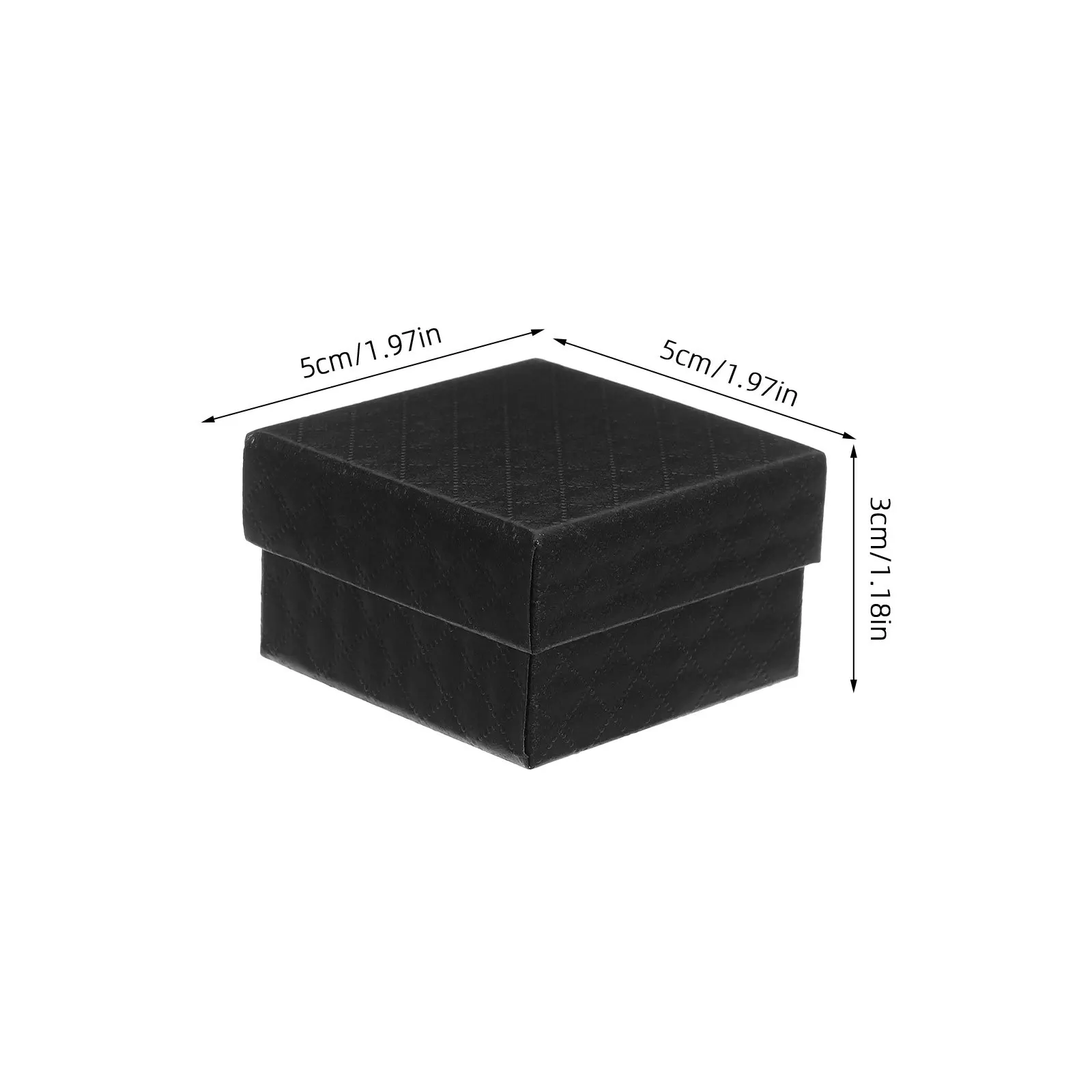24Pcs Black Patterned Jewelry Boxes Square Cardboard Present Boxes Small Jewelry Organizer Case for Travel Rings Earrings