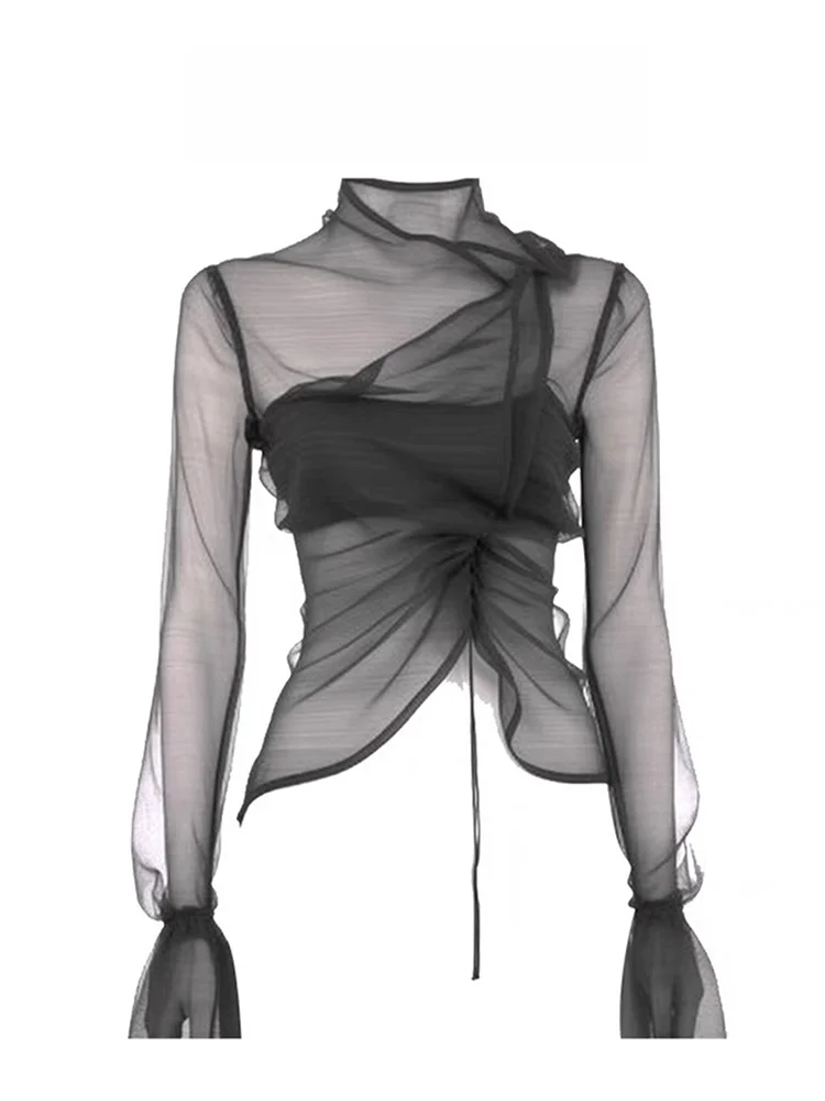 

Bla Me Long Sve irt Женская осенне-зимняя ort Sle Базовый слой Внутренняя одежда для поездок на работу Sle Pure Color Корейская версия