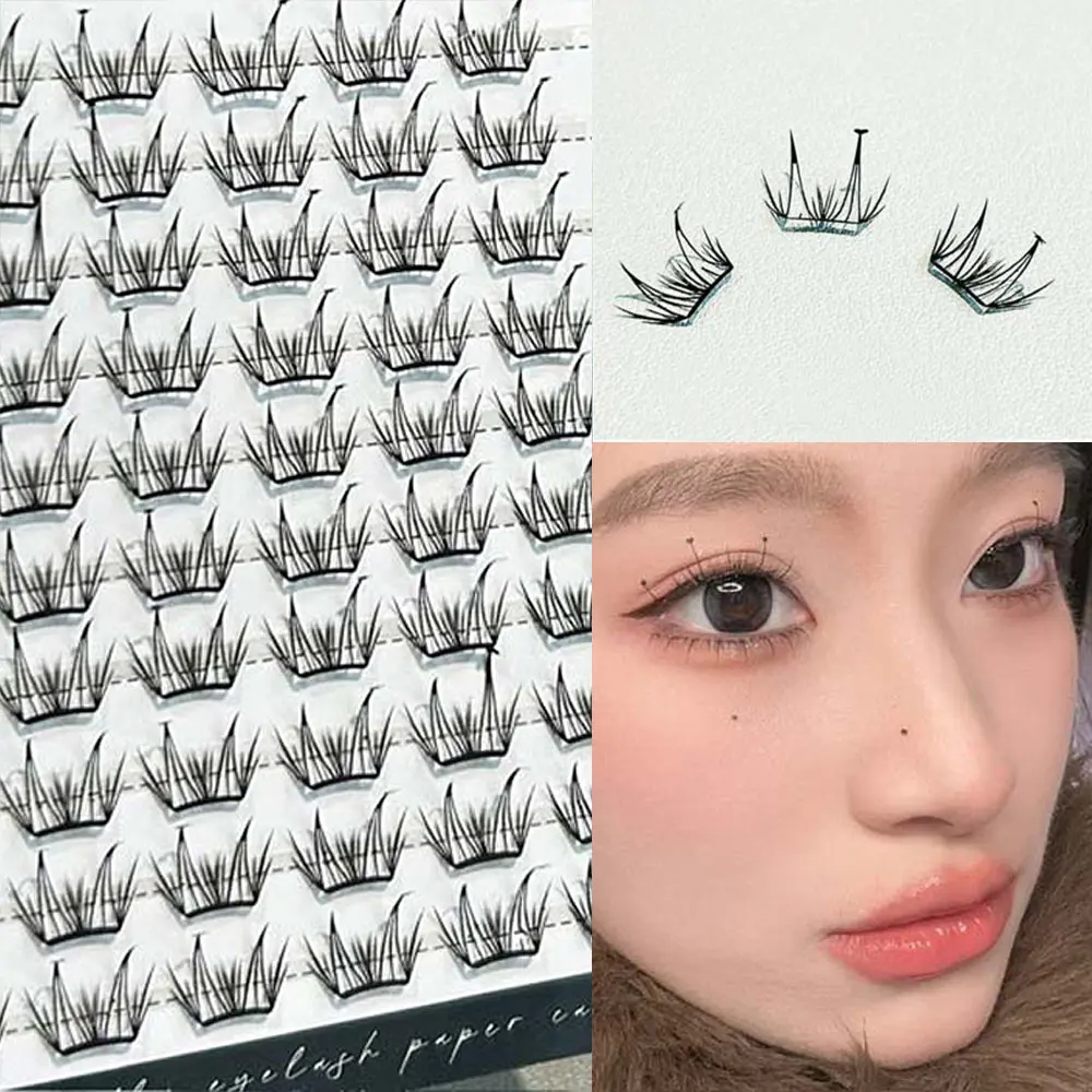 

Press on Self Adhesive Cluster Lashes No Need Glue Natural Look Segmented Eyelashes Reusable Handmade Glue-free False Eyelashes