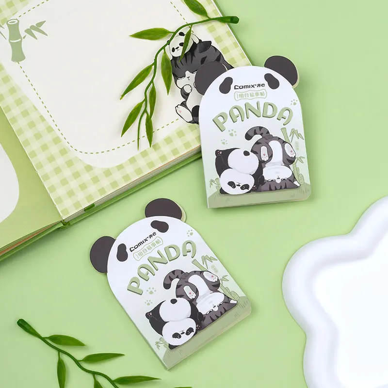 75 fogli Cute Panda Self-Stick Note Pad Kawaii Carton Sticky Notes Memo Pad facile da postare per Home Office School Student fai da te