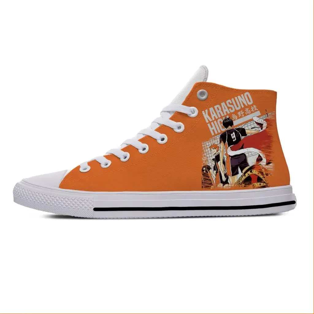 

Hot Japanese Anime Manga Cartoon Haikyuu Karasuno Casual Cloth Shoes High Top Lightweight Breathable 3D Print Men Women Sneakers