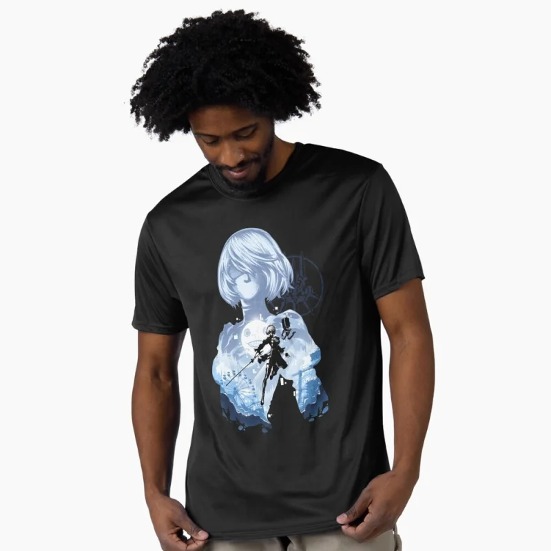 

Nier Automata 2B YoRHa Anime Gift t shirt Kawaii Waifu graphic tee 3022 Cyber Punk Y2K Clothes 100% cotton Large size Tops S-6XL