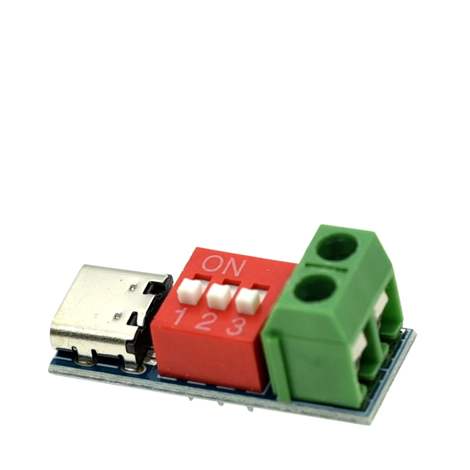 Typ-C PD3.0 Schnelllade-Triggermodul 5V 9V 12V 15V 20V DIP-Schalter DC-Spannungsauslöserplatine 100W Stromversorgungstest – Detail 3