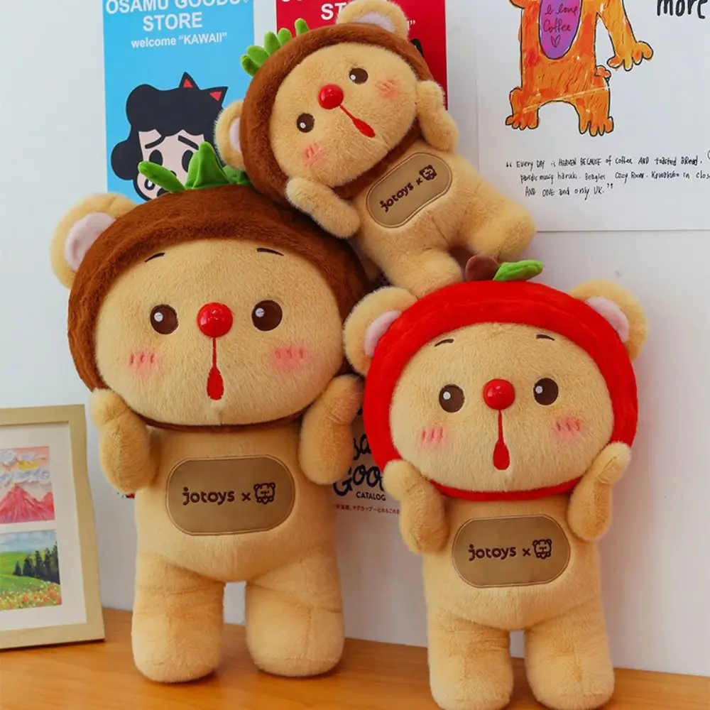 

Элого моделирования Bear Cub Fruit Плюшевая игрушка Реалистичная забавная плюшевая подушка с медведем Мягкая модная плюшевая кукла с фруктами Bear Cub