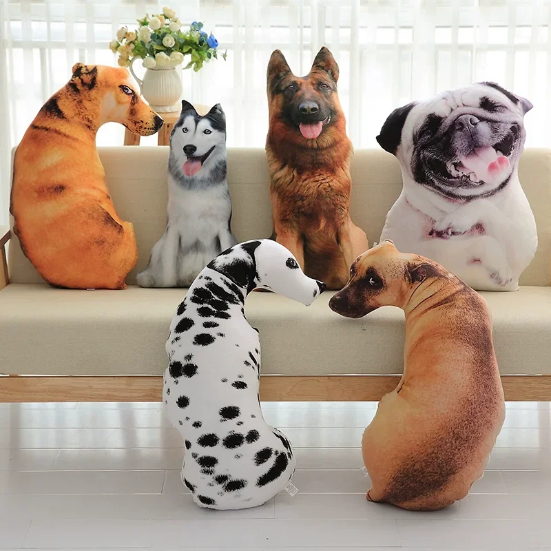 50cm 3D Lifelike Dog Plush Toy Cute Soft Stuffed Animal Dolls Simulation Sleeping Pillow Sofa Cushion Home Decor Christmas Gifts