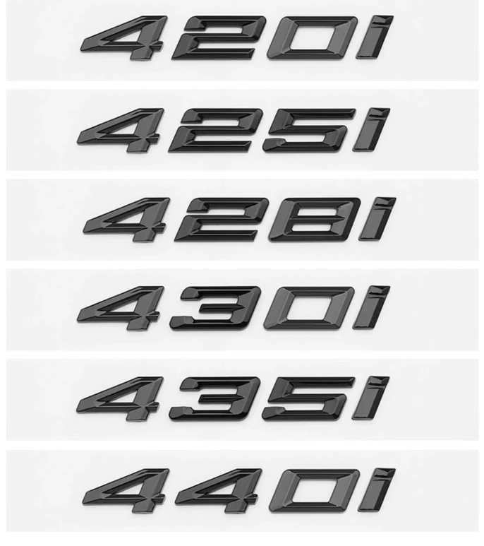 Car 3D ABS Trunk Letters Logo Badge Emblem Styling Decals Sticker For BMW 4 Series 420i 425i 428i 430i 435i 440i F30 F32 F33 F36