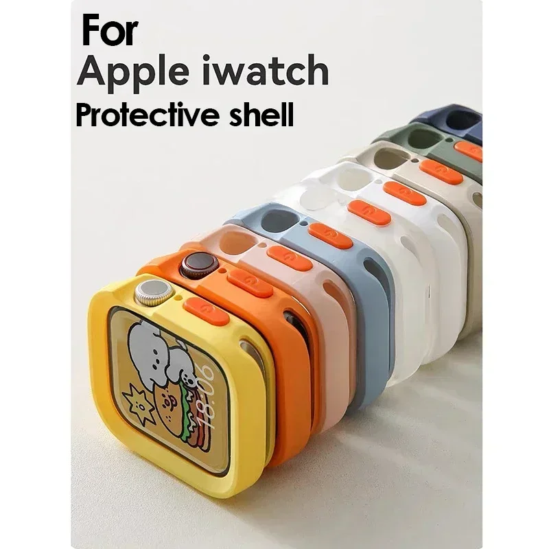 Bumper Soft Silicone Case For  Watch 9 8 7 6 SE 5 Sport Anti-drop Matte Cover For iwatch Ultra 49mm 41mm 40mm 44mm 45 mm