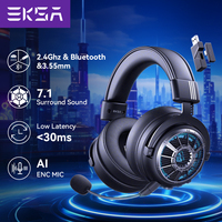 EKSA StarEngine BT Gaming Wireless Headphone with Mic Over-Ear Headphones Bluetooth 50mm Driver 2.4G/Wireless/3.5mm RGB Headsets