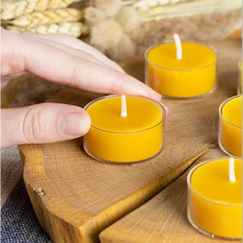 36pcs Premium Beeswax Tea Candles-4-Hour Burn Time,Perfect for Wedding,Dinners,Home Decor,Christmas,Thanksgiving,Valentine's Day