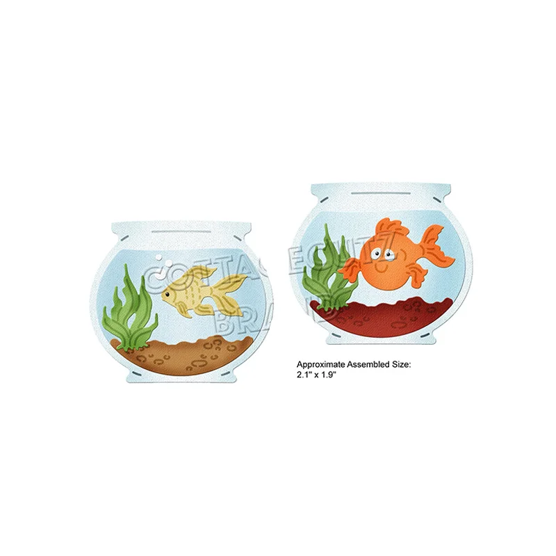 Dom na plaży Alpaca Goldfish 2022 nowy metal wykrojniki karta DIY dekoracje papier do notatnika nóż do rękodzieła warstwowe umiera