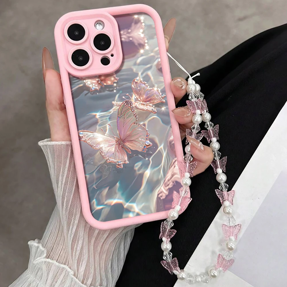 Luxus-Schutzhülle mit Riemen für iPhone 17 15 16 14 Pro Max Plus Hüllen Coquet Blumenmuster für iPhone 13 11 12 XR 7 mit Lanyard-Abdeckung – Detail 8