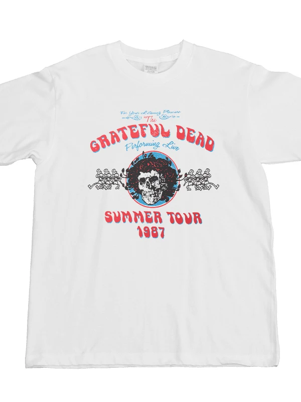 Unisex Short Sleeve T-Shirt the  Rock Band AC  Gun Flower Skull Devil Print Casual Cotton Tee for Youth Summer ...