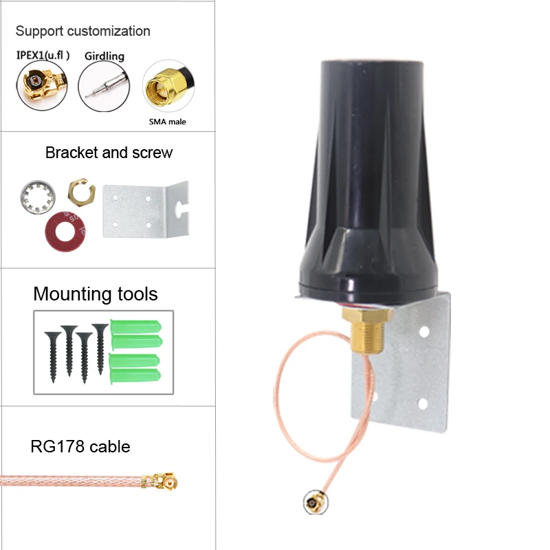 Imagem -03 - Antena de Cabo de Impulso de Sinal com Ipex U.fl Girdling Antena Impermeável Wifi Exterior e Interior 5g 4g Lte Gsm 3g Rg178