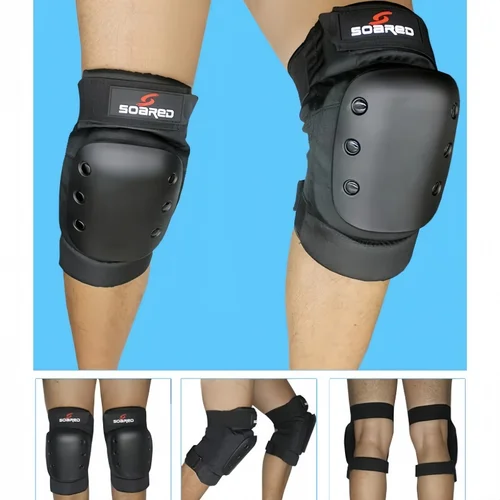 Imagen 2 del producto Protector de rodilla para patinaje sobre ruedas, profesional, a prueba de golpes, grueso, para esquí, Snowboard, Protector de codo, almohadilla negra