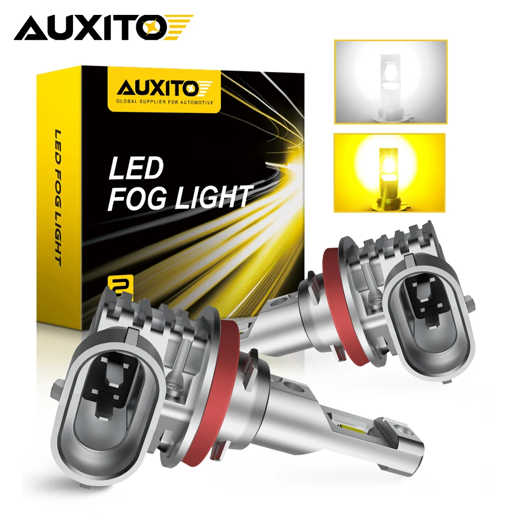 AUXITO 2Pcs H8 H11 LED Fog Light Bulbs Canbus H9 H10 9145 9005 HB3 9006 HB4 LED Car DRL Driving Lamp Switchback White Yellow 12V