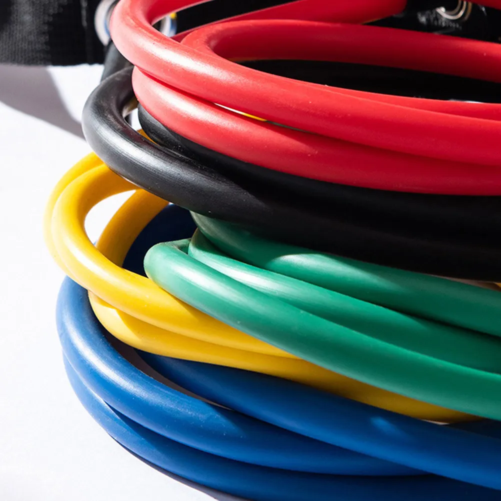 1Pcs Non Irritative Odourless Latex Silk Exercise Resistance Bands with Foam Door Anchor Comfort Handles for Home Gym Yoga