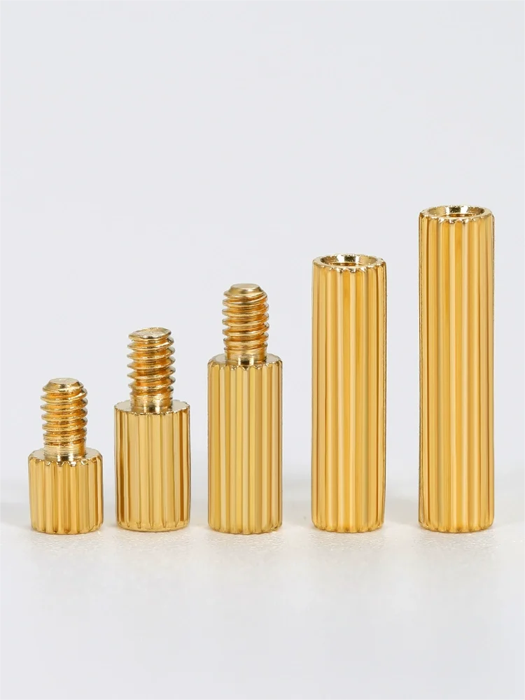 M2 massives Messing, Kupfer, runder Abstandshalter, Stützsäulensäule, M-F, F-F, männlich-weiblich, weiblich, weiblich, Bolzen für Leiterplatte, L = 3–40 mm