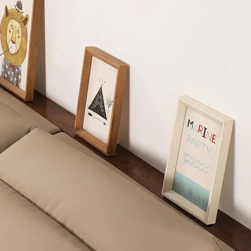 Sofa rear shelf ultra-narrow with socket solid wood multi-layer gap against the wall red oak black walnut long table bookshelf