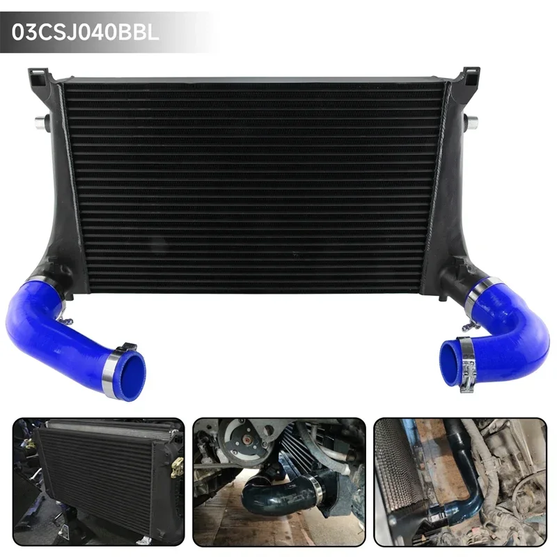 مجموعة المبرد الداخلي المنافسة 70 مللي متر لشركة فولكس فاجن GTI MK7 سكودا سوبيرب جولف R أودي A3/S3 3 فولت مقعد 1.8T 2.0T TSI أسود/أزرق/أحمر #2