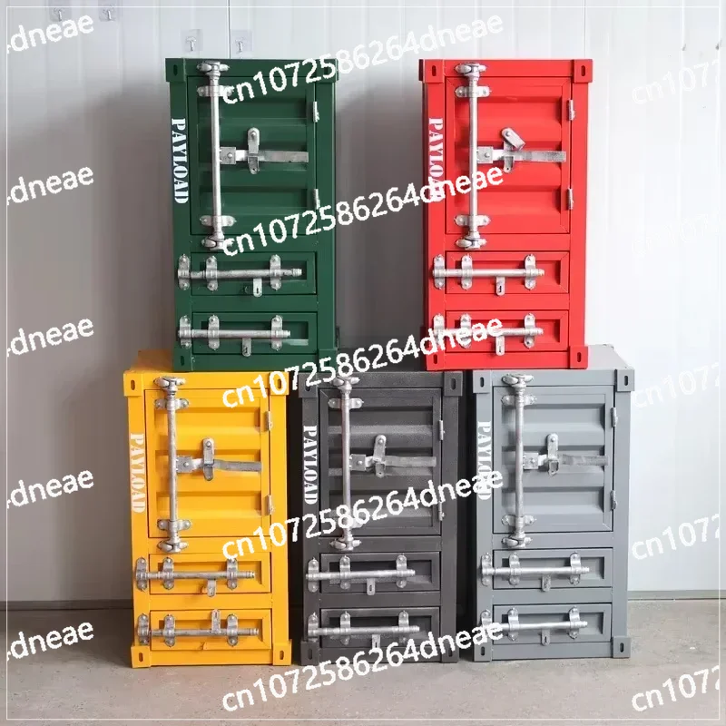 

Металлический контейнер в индустриальном стиле, шкаф для хранения для спальни, кофейни, прикроватная тумбочка с декором окна, выставочная мебель