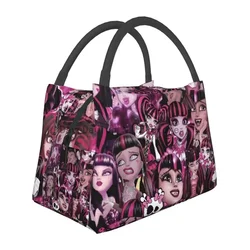 Draculaura Monster High Anime Manga Movies Insulated Lunch Bag for Women Leakproof Thermal Cooler Lunch Box Office Picnic Travel