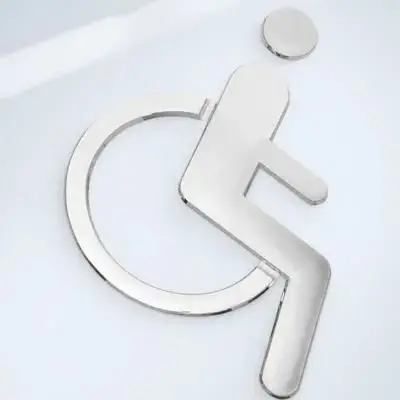 トイレ用プレミアム車椅子障害者用サイン-abs製-軽量で取り付け簡単-信頼性の高い公共施設向け