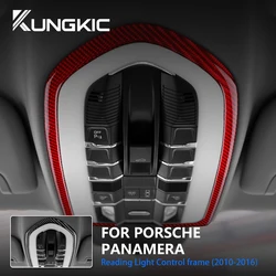 for Porsche Panamera 2010 2011 2012 2013 2014 2015 2016 Reading Light Control Frame Real Soft Carbon Fiber Sticker Interior Trim